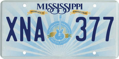 MS license plate XNA377