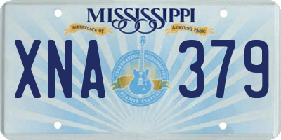MS license plate XNA379