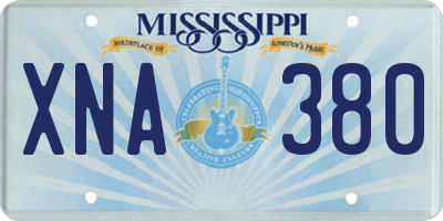 MS license plate XNA380