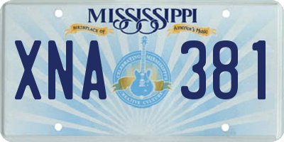 MS license plate XNA381