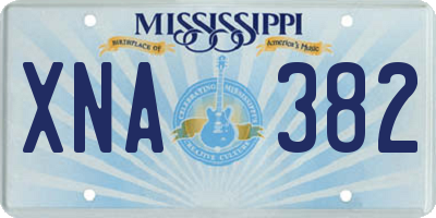 MS license plate XNA382