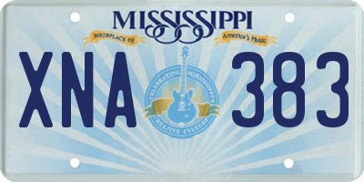 MS license plate XNA383