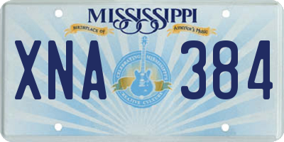MS license plate XNA384