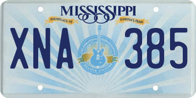 MS license plate XNA385