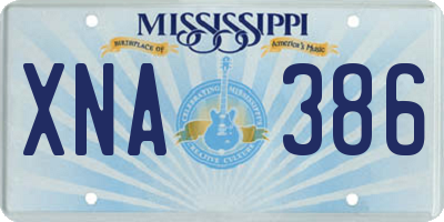 MS license plate XNA386