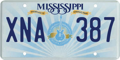 MS license plate XNA387
