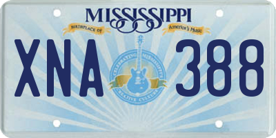 MS license plate XNA388