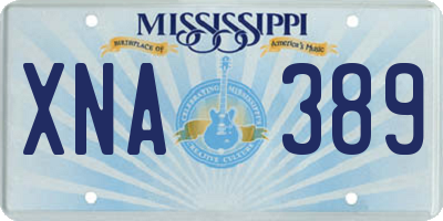 MS license plate XNA389