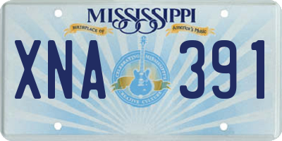 MS license plate XNA391