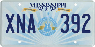 MS license plate XNA392