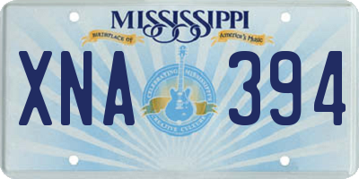 MS license plate XNA394