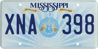 MS license plate XNA398