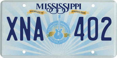 MS license plate XNA402