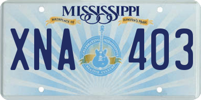 MS license plate XNA403