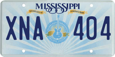 MS license plate XNA404