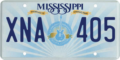 MS license plate XNA405