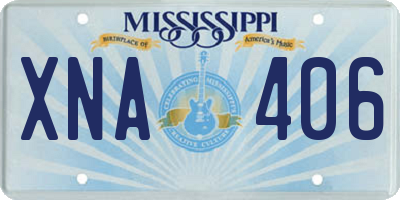 MS license plate XNA406