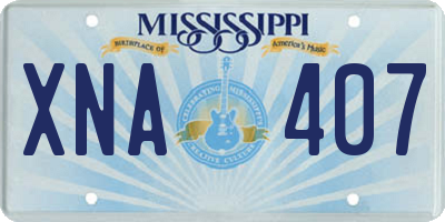 MS license plate XNA407