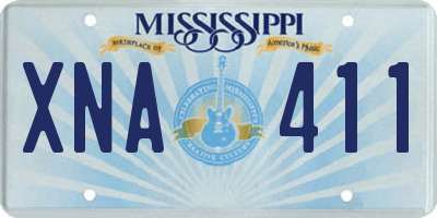 MS license plate XNA411