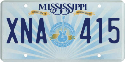 MS license plate XNA415