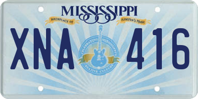 MS license plate XNA416