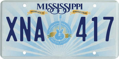 MS license plate XNA417