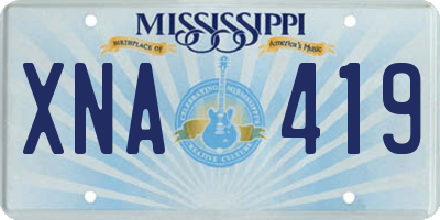MS license plate XNA419
