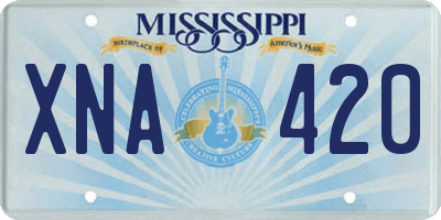 MS license plate XNA420