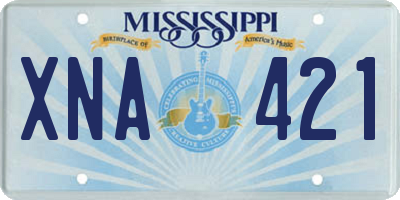 MS license plate XNA421