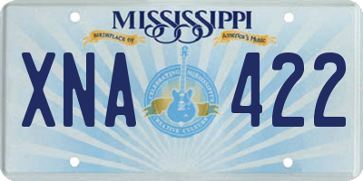 MS license plate XNA422