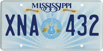 MS license plate XNA432