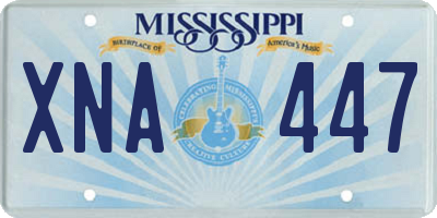 MS license plate XNA447