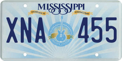 MS license plate XNA455