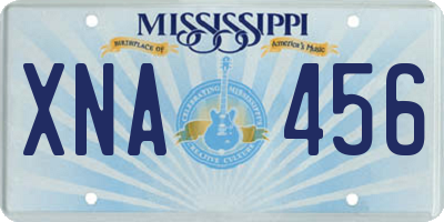 MS license plate XNA456