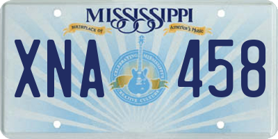 MS license plate XNA458