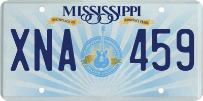 MS license plate XNA459
