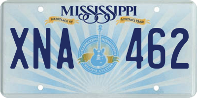 MS license plate XNA462