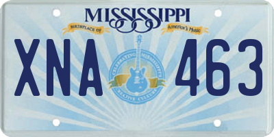 MS license plate XNA463