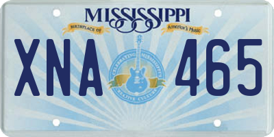MS license plate XNA465