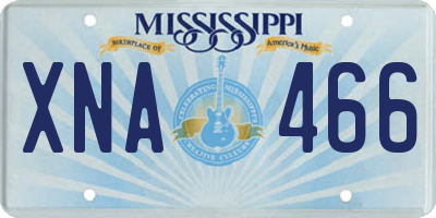 MS license plate XNA466