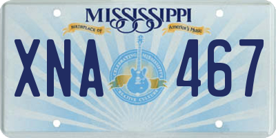 MS license plate XNA467