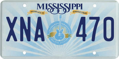 MS license plate XNA470