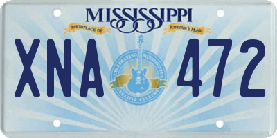 MS license plate XNA472