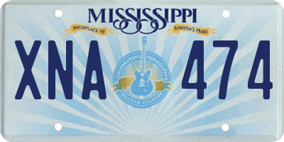 MS license plate XNA474