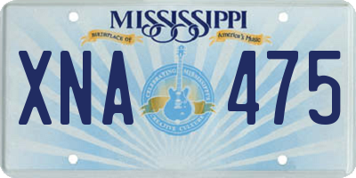 MS license plate XNA475