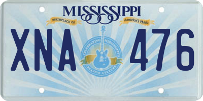 MS license plate XNA476