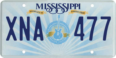 MS license plate XNA477