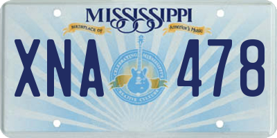 MS license plate XNA478