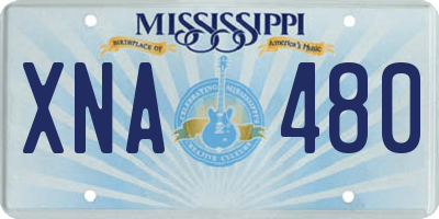 MS license plate XNA480