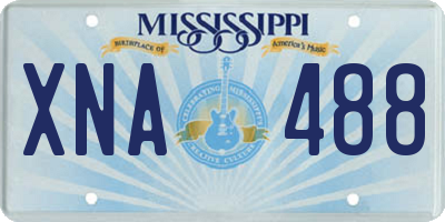 MS license plate XNA488